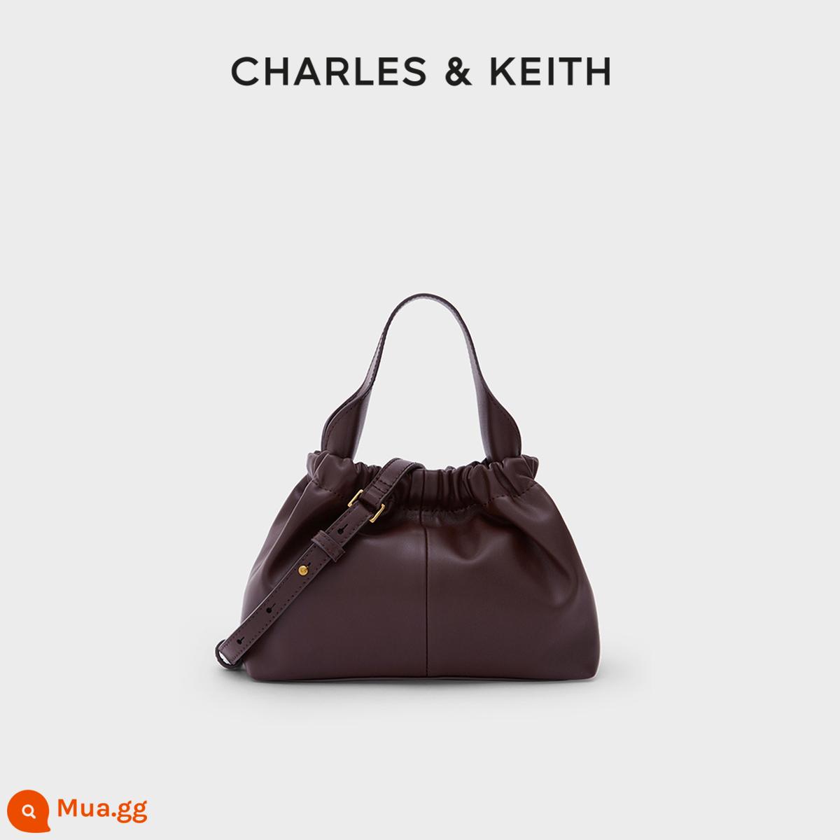 Túi xách nữ CHARLES&KEITH CK2-10151077 Túi đeo vai đám mây Messenger mềm mại xách tay Ms. - Rượu vang đỏ Burgundy