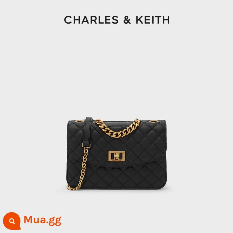 Túi xách nữ mùa xuân CHARLES&KEITH CK2-70701136-2 túi đeo vai chuỗi kim cương thanh lịch dành cho nữ - CK2-70701136-2Đen đen