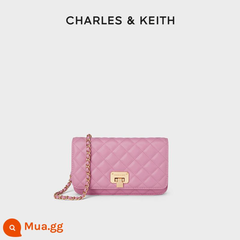 Túi xách nữ mùa xuân CHARLES&KEITH CK2-70160082-2 túi đeo chéo nữ dây chuyền hình thoi - CK2-70160093-3 Hồng