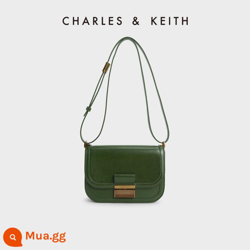 CHARLES&KEITH CK2-80781400 khóa kim loại Túi đậu phụ Charlot Túi Messenger túi sát nách nữ - CK2-80781400Sage Xanh xám xanh