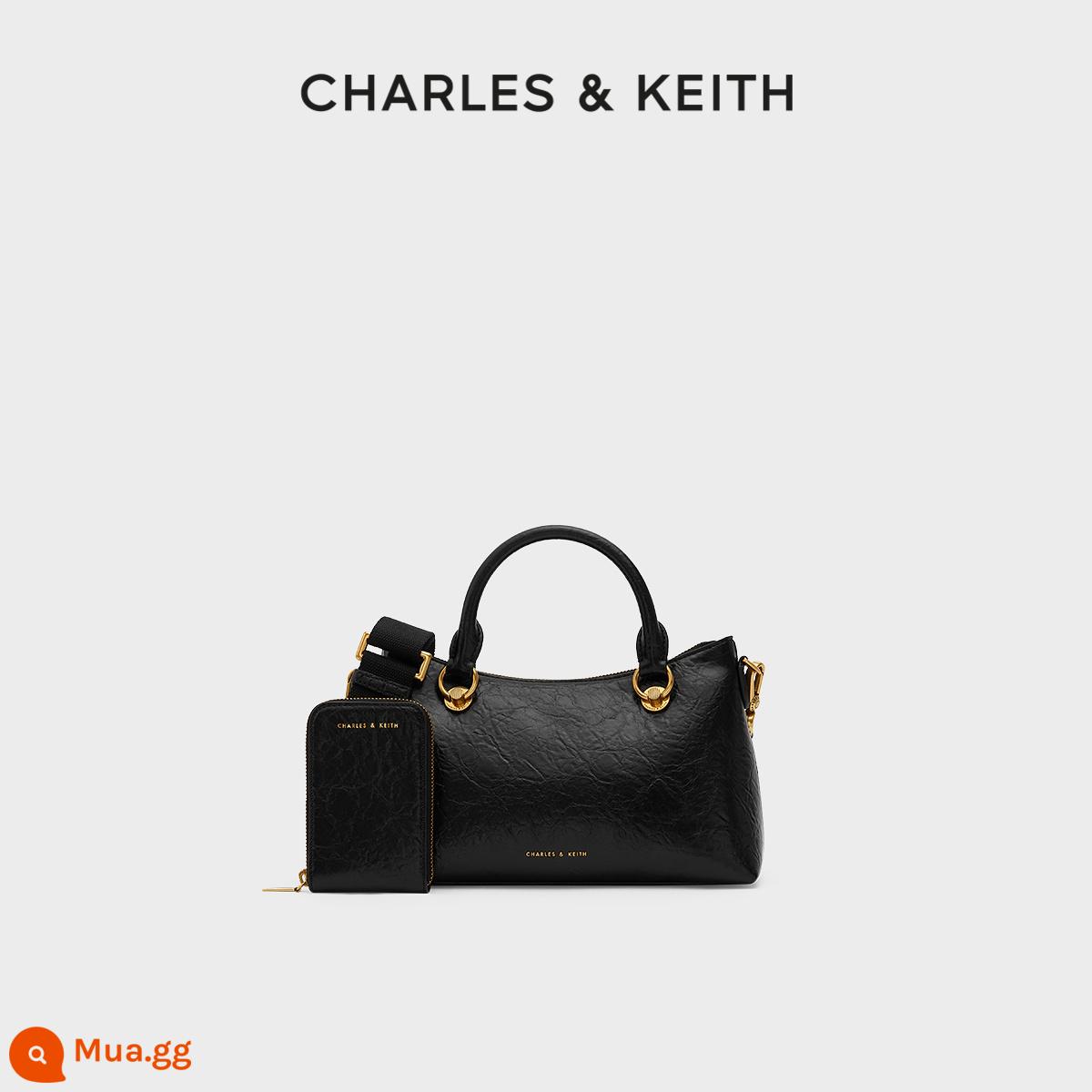 Túi xách nữ CHARLES&KEITH mùa thu đông CK2-20671235 túi vuông nhỏ cho nữ ví đựng tiền xu túi di động xe máy - đen đen