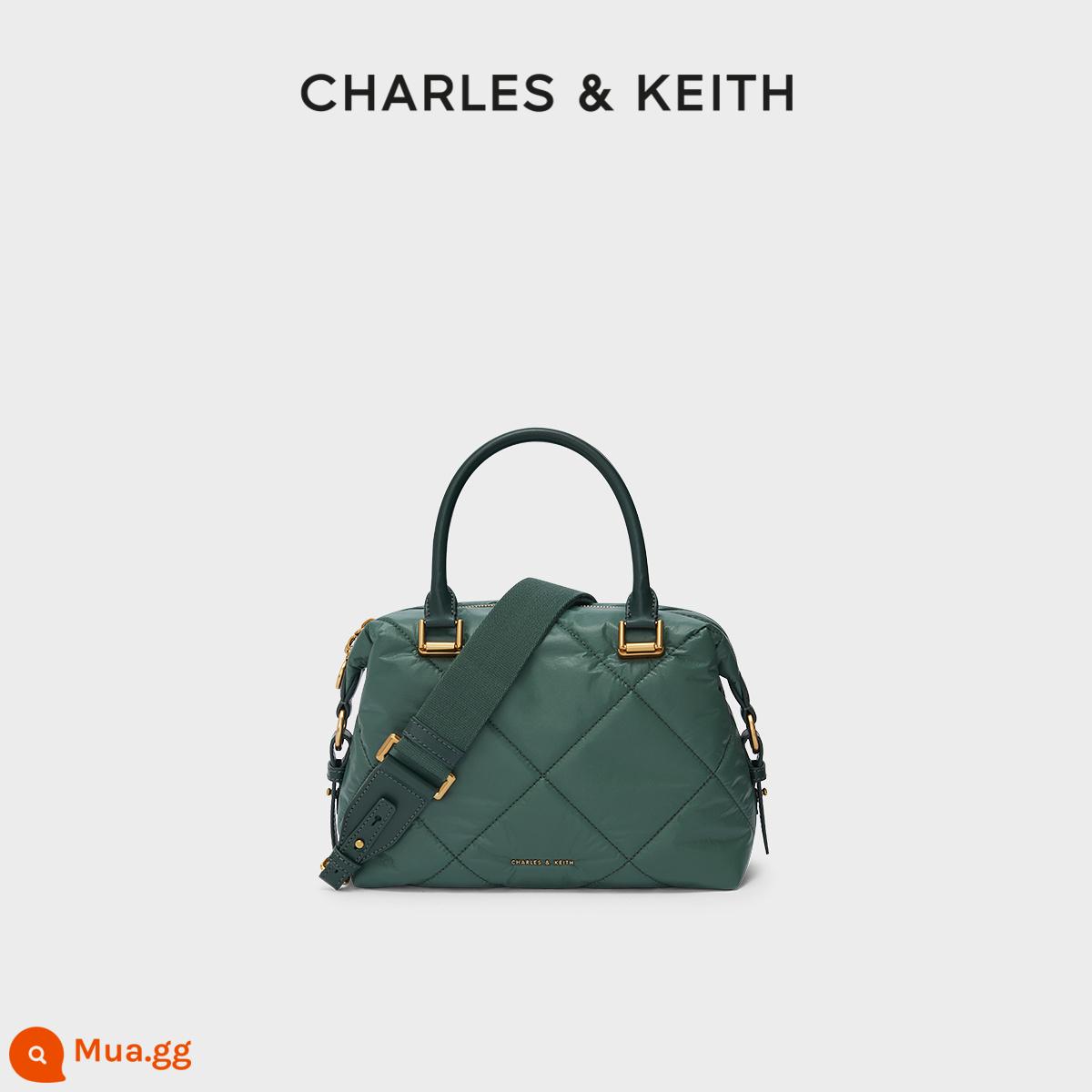 [2 cái giảm 10%] Túi nữ CHARLES&KEITH CK2-30781554 Túi xách Boston xách tay một vai Lingge - Xanh ĐậmXanh Đậm