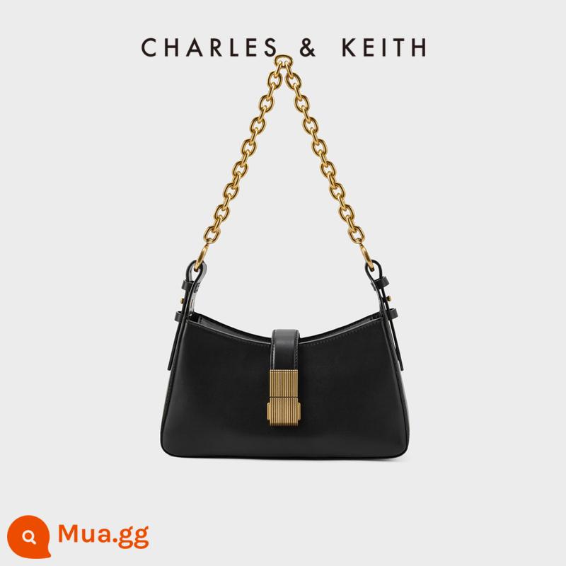 Túi xách nữ thu đông CHARLES&KEITH CK2-20781463 Túi đeo chéo nữ một vai baguette dây xích - đen đen