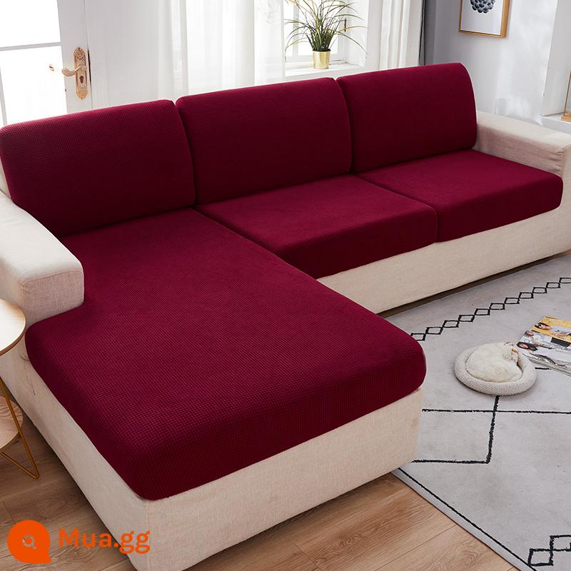 Đa Năng Đa Năng Chống Mèo Xước Ghế Sofa Đơn Giản Cao Cấp Đệm Co Giãn Bao Công Nghệ Vải Đệm Chăn - Burgundy dày và có độ đàn hồi cao