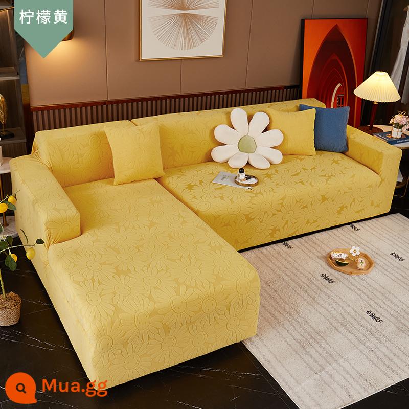 Ghế Sofa Bao Gồm Tất Cả Bộ Đa Năng Đa Năng Sofa Đệm Chống Mèo Xước Tay Bao Khăn Đàn Hồi Bọc Ghế Sofa Vải Sofa khăn - Vàng chanh-Hướng dương