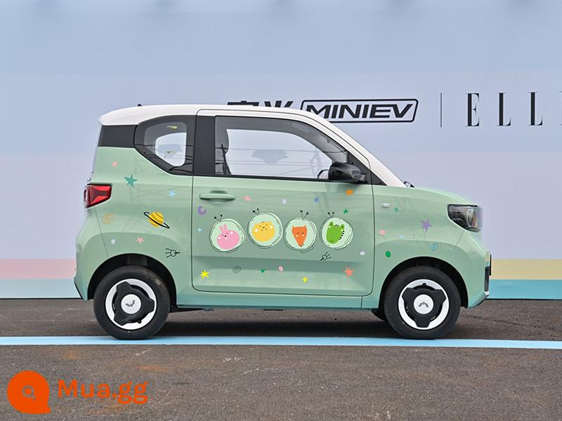 Wuling Hongguang miniev xe ô tô mini crayon nhỏ mới dán thế hệ thứ hai macarons phim hoạt hình dán trang trí cơ thể - Hai bên cơ thể mô hình động vật nhỏ W