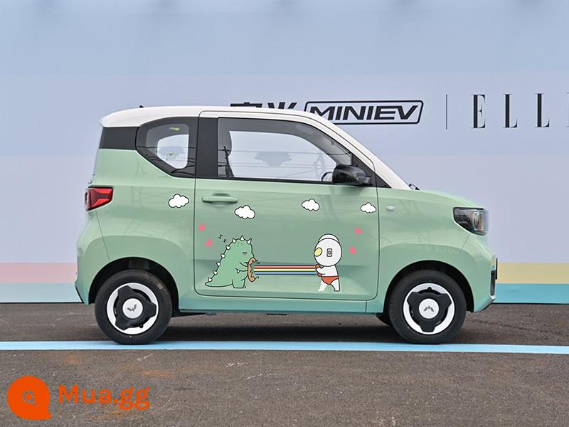 Wuling Hongguang miniev xe ô tô mini crayon nhỏ mới dán thế hệ thứ hai macarons phim hoạt hình dán trang trí cơ thể - Hai bên thân của mẫu Ultraman C