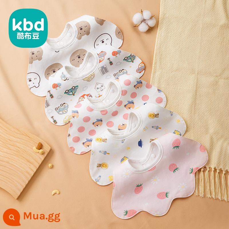 Khăn nước bọt hình chữ U bé trai yếm bé lớp một cotton nguyên chất mùa đông sơ sinh chống thấm sữa yếm yếm thu đông - Bộ 5 hình chữ U [quần áo mùa đông không thấm nước không ướt] mẫu A