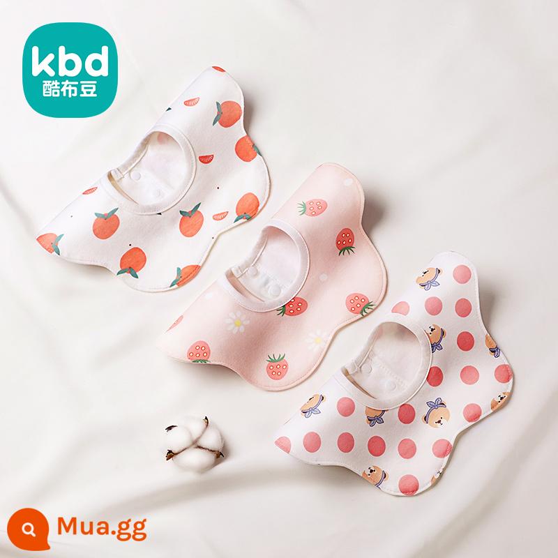 Khăn nước bọt hình chữ U bé trai yếm bé lớp một cotton nguyên chất mùa đông sơ sinh chống thấm sữa yếm yếm thu đông - Bộ 3 xoay 360° [quần áo mùa đông không thấm nước không ướt] màu D