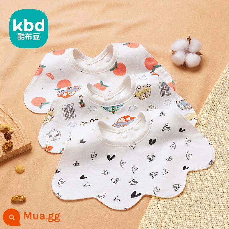 Khăn nước bọt hình chữ U bé trai yếm bé lớp một cotton nguyên chất mùa đông sơ sinh chống thấm sữa yếm yếm thu đông - Bộ 3 hình chữ U [quần áo mùa đông không thấm nước không ướt] màu G