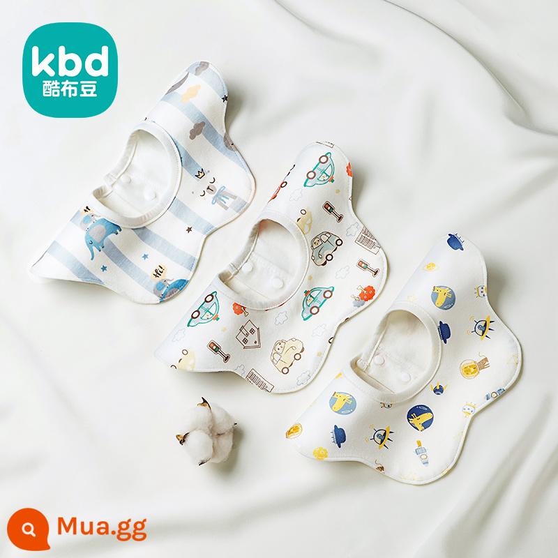 Khăn nước bọt hình chữ U bé trai yếm bé lớp một cotton nguyên chất mùa đông sơ sinh chống thấm sữa yếm yếm thu đông - Bộ 3 món xoay 360° [quần áo mùa đông không thấm nước không ướt] Thiết kế A