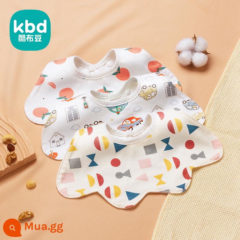 Khăn nước bọt hình chữ U bé trai yếm bé lớp một cotton nguyên chất mùa đông sơ sinh chống thấm sữa yếm yếm thu đông - Bộ 3 hình chữ U [quần áo mùa đông không thấm nước không ướt] màu F