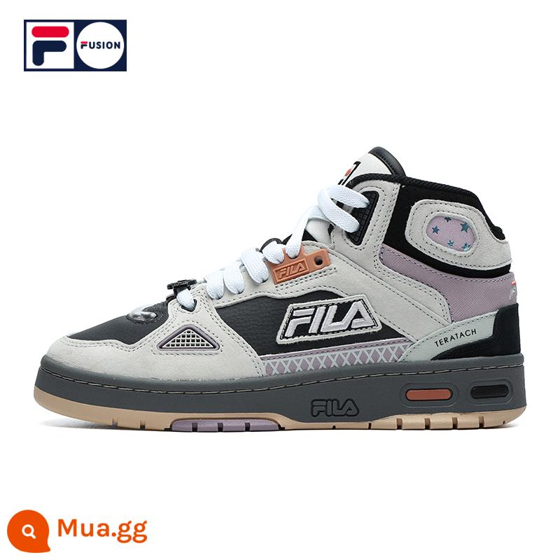 FILA FUSION Fila cặp đôi hợp thời trang giản dị tất cả các trận đấu mùa đông 2022 cặp đôi giày bóng rổ thể thao phong cách retro - [Nữ] Đen/Xám Nam Cực-BA