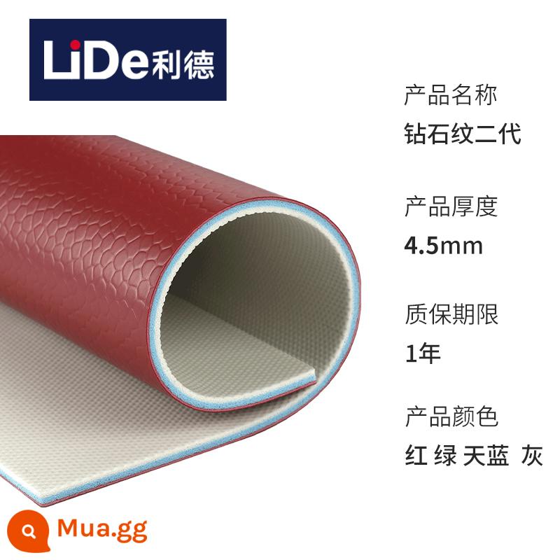 Sàn bóng bàn Lide cao su trong nhà chống trơn trượt chuyên nghiệp nhựa PVC sàn thể thao sân cầu lông đệm cao su đặc biệt - Mẫu kim cương thế hệ thứ hai 4,5mm