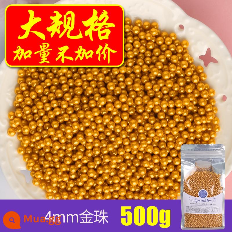 [500g Symphony] fc phương pháp khai thác bánh nướng trang trí hạt đường ăn được trân châu đường bánh sinh nhật đường kho báu sữa nóng - Vàng 4mm 500g [không tính thêm giá khi mua thêm số lượng]