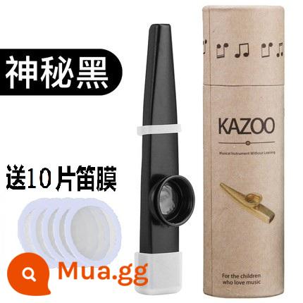 Nhạc đệm kazoo, metal, KAZOO, guitar, ukulele dành cho người mới bắt đầu, một nhạc cụ mà bạn không cần phải học - Ống giấy + đen huyền bí (gồm 10 miếng màng sáo)