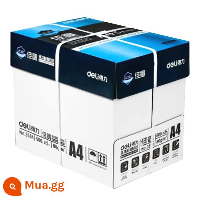 Giấy photocopy deli a4 kai ruirin rhine 70g mingrui 80 gram của jiaxuan a3 giấy san hô san hô A5 Paper Full Box - A4 Deli Jiaxuan 80g 1 hộp 2500 tờ