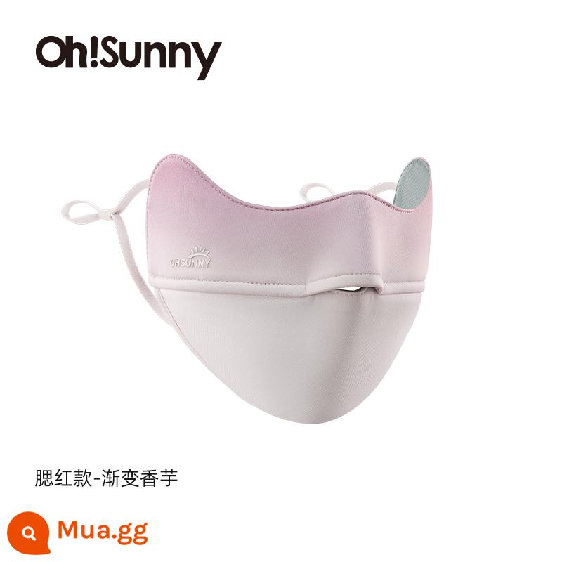 Khẩu trang chống nắng ohsunny thoáng khí góc mắt chống tia UV khẩu trang nữ che nắng thoáng khí mặt nhỏ - Phấn má hồng mùa thu đông - gradient Taro