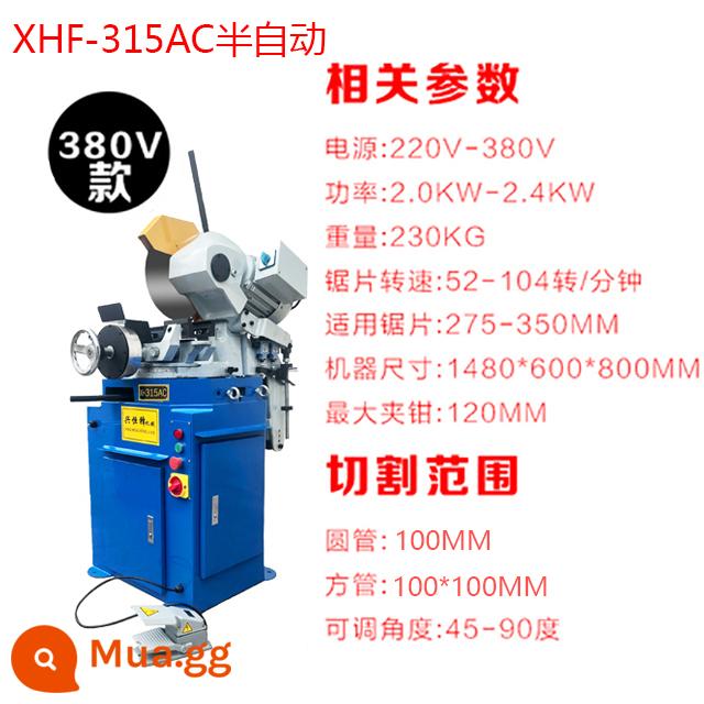 Máy cắt ống thủ công Xinghengfeng 45 độ Máy cắt thép không gỉ Máy cưa tròn đa chức năng cắt ống vuông Máy cắt không có gờ - Nguồn 315AC 2.4KW380V cắt thành 100MM