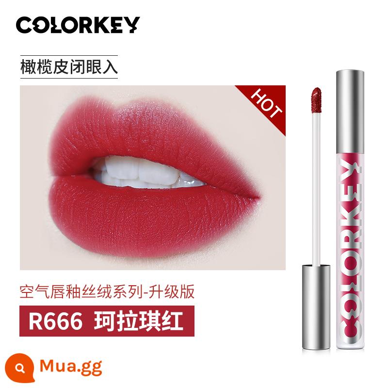 [Dabo Exclusive] Colorkey Air Lip Glaze Velvet Black Mirror Lip Gloss Matte Lipstick - [Nhung]R666 Colaqui Đỏ