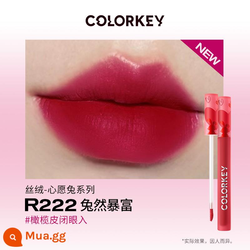 Colorkey Kolaqi Air Lip Men Nữ Son Bóng Velvet Matte Nữ Chính Thức Flagship Store Thương Hiệu Lớn Xác Thực - R222 Thỏ làm giàu [Năm con thỏ phiên bản giới hạn]