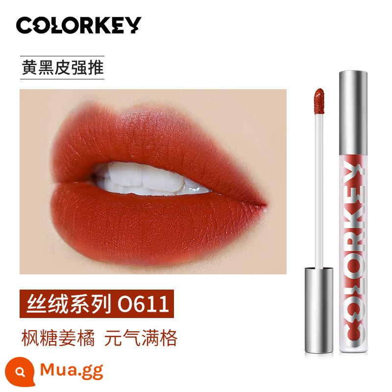 Colorkey Kolaqi Air Lip Men Nữ Son Bóng Velvet Matte Nữ Chính Thức Flagship Store Thương Hiệu Lớn Xác Thực - O611 Phong Gừng Cam