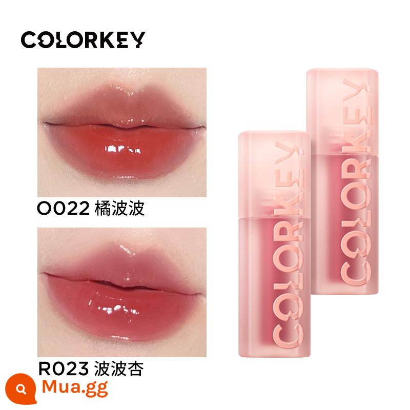 Colorkey Kelaqi sóng nước tinh chất son môi men nữ son môi mật ong dầu dưỡng môi dưỡng ẩm ánh sáng đường viền môi - [Nữ Trang Điểm Cao] O022 Bobo Cam + R023 Bobo Mai