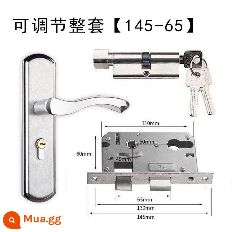 Khóa cửa phòng ngủ, phòng hộ gia đình, có lỗ điều chỉnh, không cần sửa đổi, inox, phòng im lặng, khóa cửa gỗ cổ điển đa năng - Bộ hoàn chỉnh có thể điều chỉnh loại A [thân khóa 145-65]