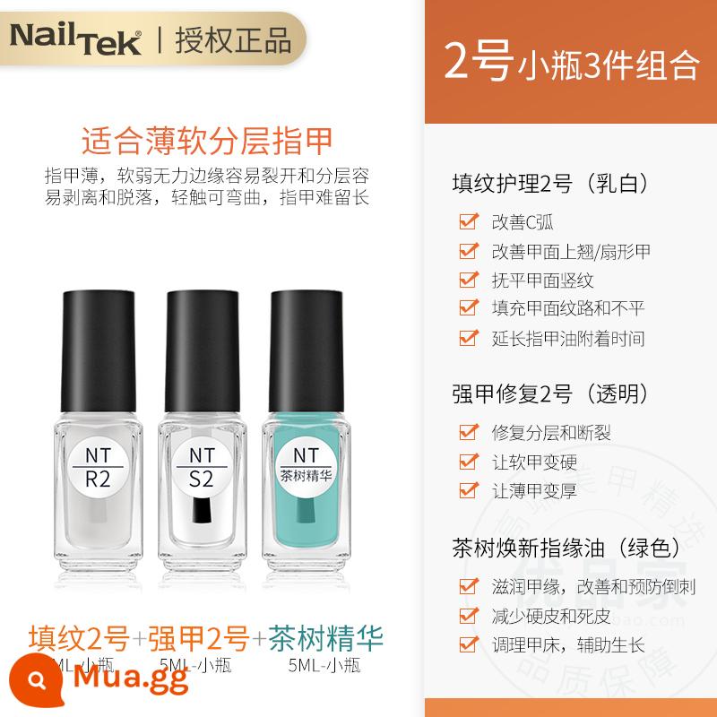 nailtek armor dầu số 2 móng giường cạnh ngón tay dinh dưỡng dầu nail tek tăng trưởng chất lỏng chăm sóc móng tay nữ - Bộ số 2 (chai nhỏ, 3 chiếc)