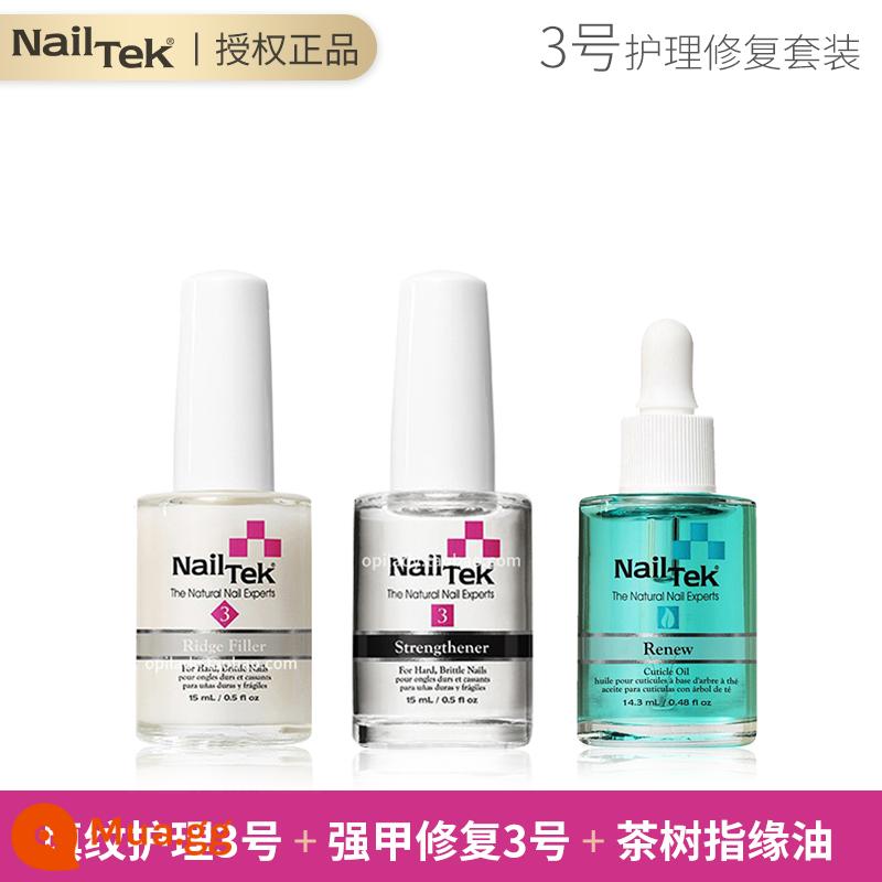 nailtek armor dầu số 2 móng giường cạnh ngón tay dinh dưỡng dầu nail tek tăng trưởng chất lỏng chăm sóc móng tay nữ - Giá trị số 3 [Bộ ba chai lớn]