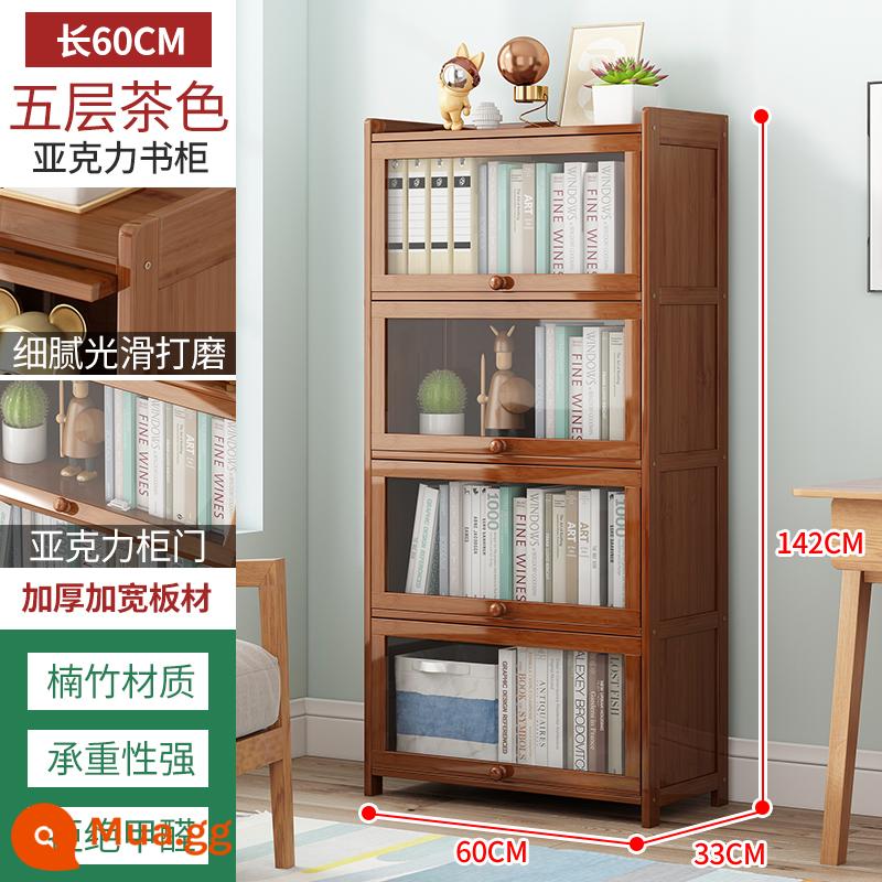 Kệ sách nhiều lớp kệ tủ sách acrylic tối giản hiện đại phòng khách gia đình khe hẹp lưu trữ sách từ sàn đến tường - 5 lớp 60 nâu [acrylic chống bụi, bảo hành 10 năm]