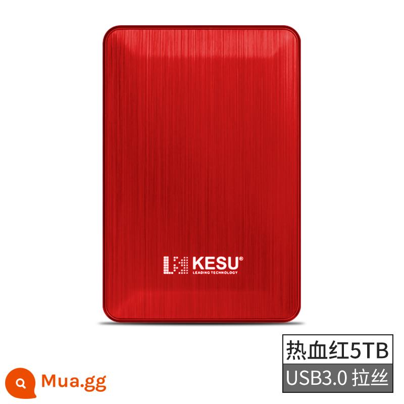 Ổ cứng di động Keshuo 5tb máy tính tốc độ cao 5TB lưu trữ mã hóa bên ngoài 4T trò chơi ps4 ổ cứng di động 3TB - K2518-Red-5TB