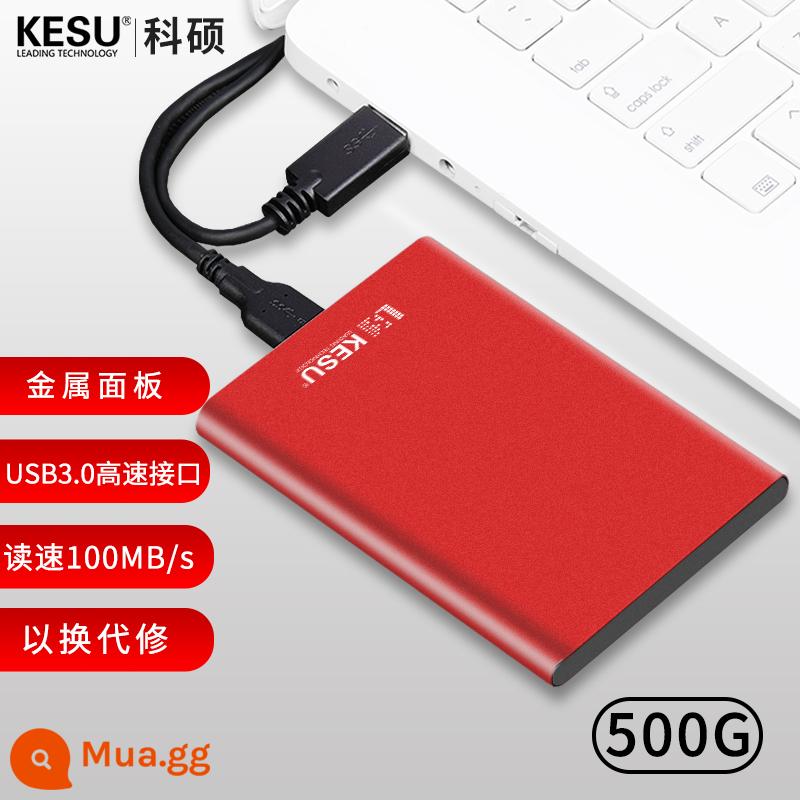 Ổ cứng di động kim loại Keshuo 1t điện thoại di động máy tính 500g lưu trữ ngoài Ổ cứng cơ thể rắn 2t tốc độ cao 320g - Gói ổ cứng Red-500G+