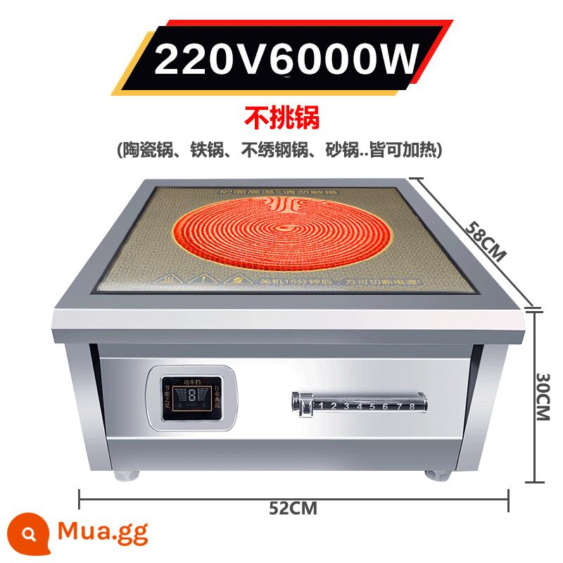 Bếp điện từ thương mại Hassas 6000W máy bay thương mại bếp điện từ khách sạn cao cấp điện 5000W - Bếp gốm điện thương mại 220V (không chọn nồi)