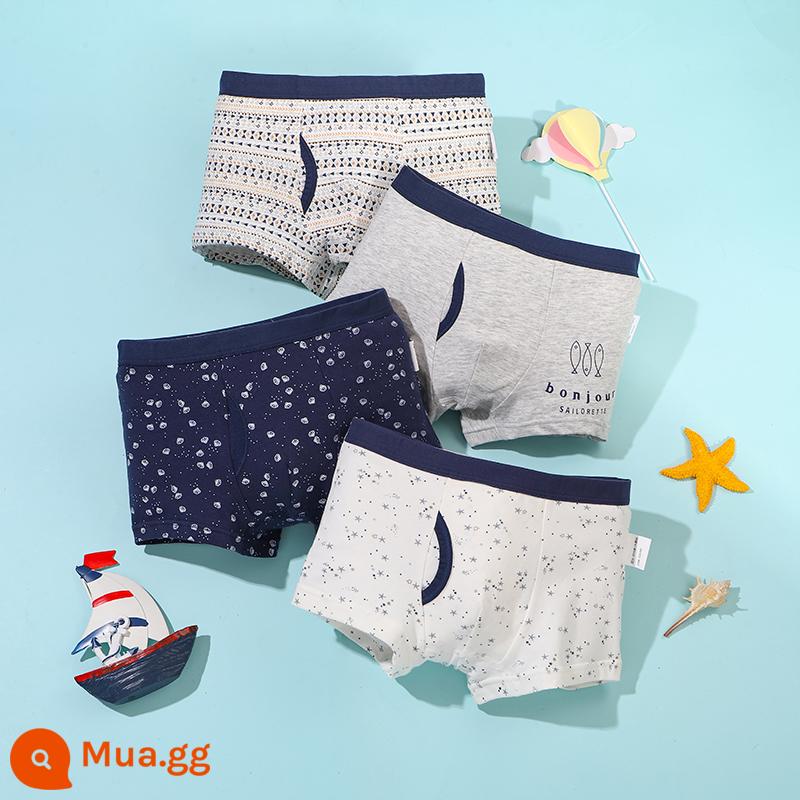 Mèo Người Quần Lót Trẻ Em Bé Trai Cotton Trung Và Lớn Trẻ Em Quần Boxer Bé Trai Thiếu Niên Sinh Viên Quần Lót Boxer Cotton - Chuyển vùng dưới biển