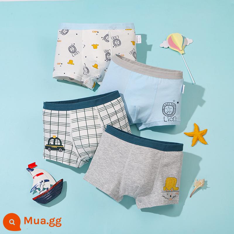 Mèo Người Quần Lót Trẻ Em Bé Trai Cotton Trung Và Lớn Trẻ Em Quần Boxer Bé Trai Thiếu Niên Sinh Viên Quần Lót Boxer Cotton - hành trình sư tử