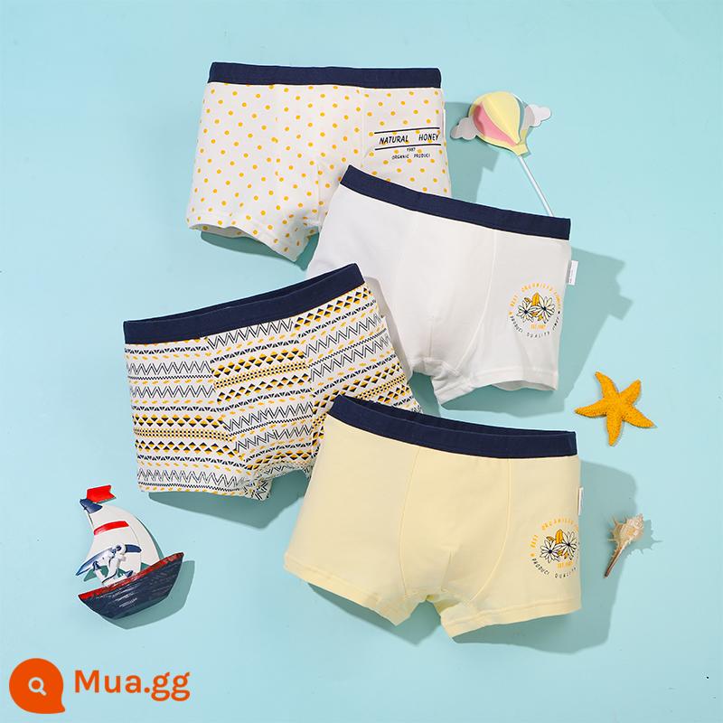 Mèo Người Quần Lót Trẻ Em Bé Trai Cotton Trung Và Lớn Trẻ Em Quần Boxer Bé Trai Thiếu Niên Sinh Viên Quần Lót Boxer Cotton - Làn gió trong lành