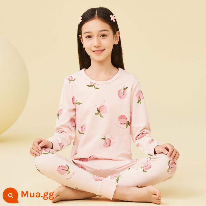 Bộ quần áo mùa thu và quần vệ sinh cho bé gái, đồ lót trẻ em bằng cotton nguyên chất, áo len cotton lớn cho trẻ em, lót bông, quần áo vệ sinh, quần vệ sinh, loại cơ bản A - Kiểu 361 [Cổ Tròn]