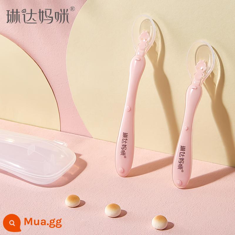 Tháng 10 Kết Tinh Thìa Cho Bé Silicone Mềm Thìa Trẻ Sơ Sinh Ăn Nước Thìa Nhỏ Thực Phẩm Bổ Sung Đầu Mềm 2 Gói - Muỗng Silicone Linda Mommy Màu Hồng (Có Hộp Bảo Quản)