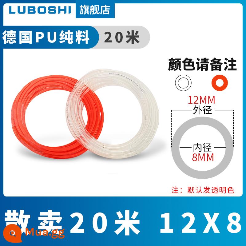 pu khí quản 8mm ống 10mm máy nén khí khí nén máy bơm không khí nén khí quản áp suất cao ống ống khí quản trong suốt 12m - 20 mét 12X8