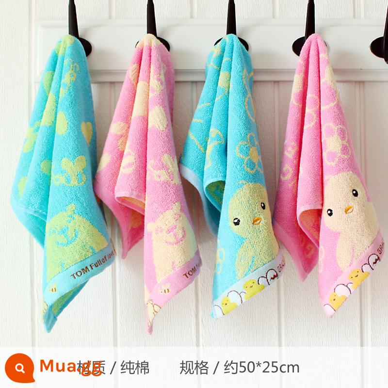 Khăn trẻ em Jie Liya cotton nguyên chất rửa mặt nam nữ cotton trẻ em đặc biệt tắm mềm thấm hút nha - Bộ 9 như hình (4 khăn trẻ em)