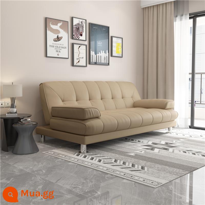 Giường sofa đa năng có thể gập lại căn hộ nhỏ sofa đa chức năng văn phòng tối giản hiện đại nền kinh tế da nghệ thuật ba người màu đen - [Phiên bản nâng cấp] 1,8 mét (màu be)