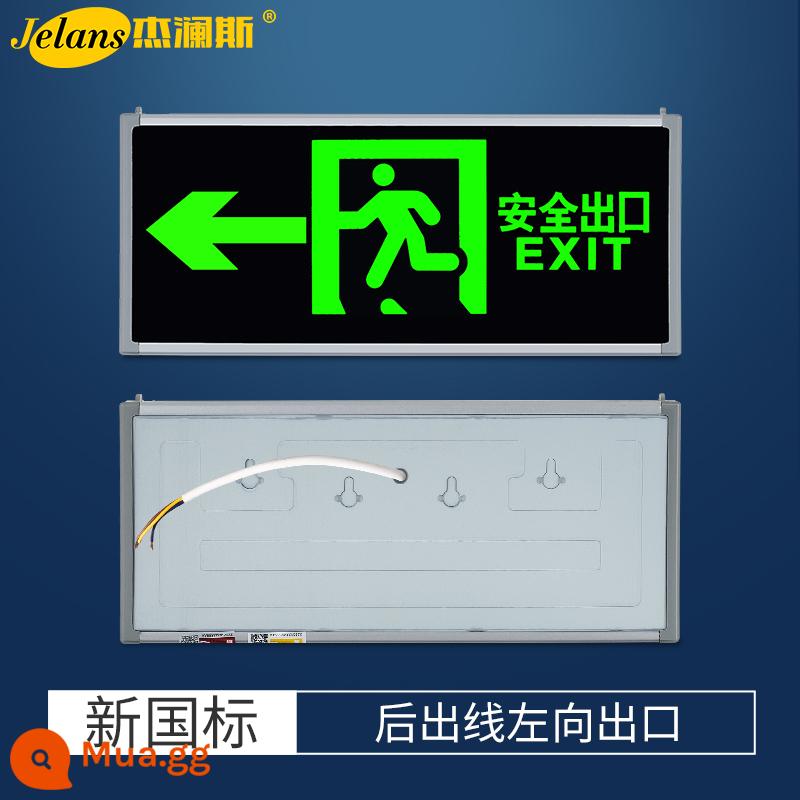 Đèn báo cháy khẩn cấp Đèn LED chỉ báo thoát hiểm an toàn Đèn chiếu sáng khẩn cấp mất điện Biển báo thoát hiểm Biển báo sơ tán 1832 - Tiêu chuẩn quốc gia mới: lối ra phía sau, lối ra bên trái