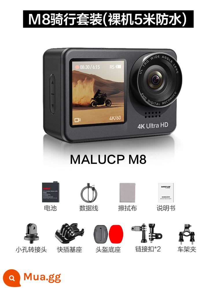 Camera thể thao chống nước 4K lái xe máy ghi âm đi xe đạp lặn câu cá không phải Camera toàn cảnh 360 - Bộ đồ đi xe đạp [Da trần chống thấm nước 5 mét]