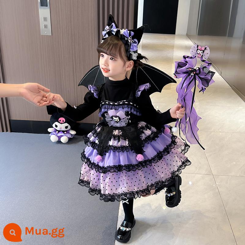 Kuromi Quần Áo Bé Gái Halloween Quần Áo Trẻ Em Áo lolita Váy Công Chúa Sinh Nhật Váy Thu Đông - Váy treo TGW Kuromi váy đơn nguyên bản chính hãng bán trực tiếp tại nhà máy quần áo trẻ em