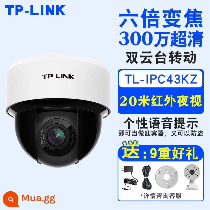 TPLINK camera bán cầu xoay 360 độ toàn cảnh điện thoại di động wifi điều khiển từ xa ống kính chụp ảnh giám sát không dây độ nét cao giám sát an ninh thang máy trong nhà máy bóng gia đình đầu video liên lạc bằng giọng nói - [Đã kết nối Wi-Fi] 3 triệu HD [zoom 6x, tầm nhìn ban đêm hồng ngoại 20m] TL-IPC43KZ