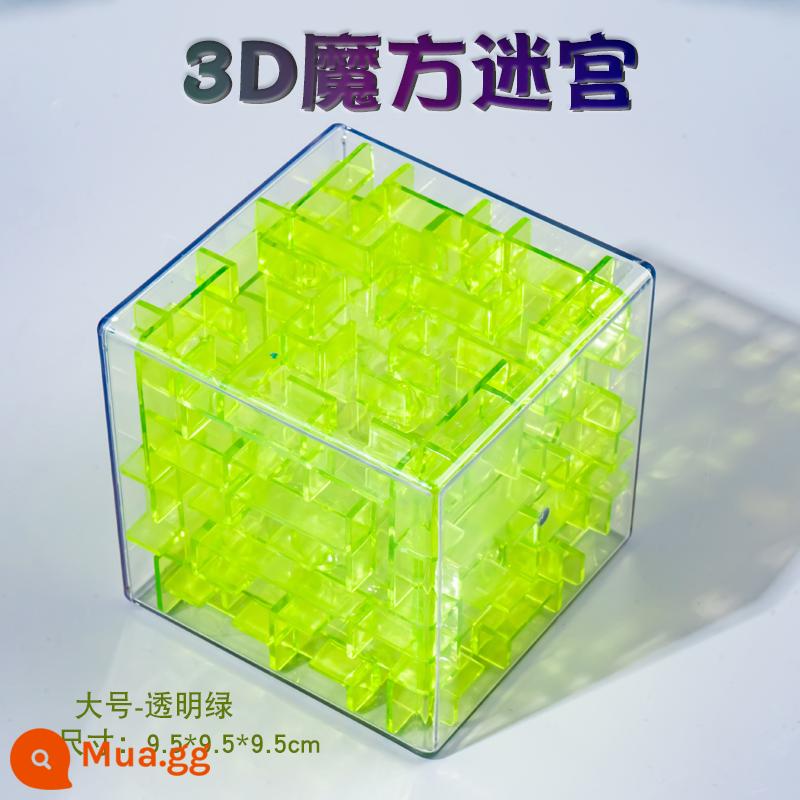 Đồ chơi bóng 3D mê cung ba chiều bóng đi bộ phát triển trí thông minh của trẻ xếp hình tập trung đào tạo bóng ma thuật cân bằng khối Rubik - Màu xanh trong suốt (size lớn 9.5CM) [bán chạy và chống rơi] Mê cung 3D 1601C