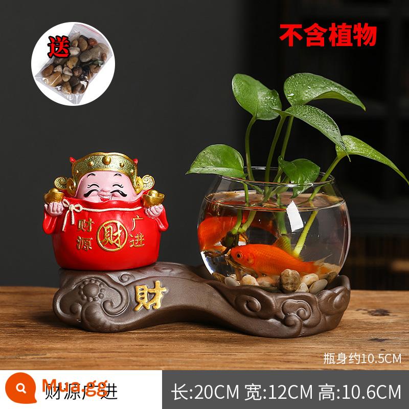 Sáng Tạo Thủy Canh Thần Tài Vàng Kudzu Bình Mini Cá Tính Nhỏ Hoa Vật Có Hoa Tàu Phòng Khách Trang Trí Văn Phòng Trang Trí - [Phiên bản mới] Caiyuan Guanjin (Kích thước lớn)