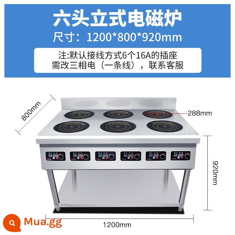 Bếp cảm ứng thương mại Weizhi loại tủ bốn đầu công suất cao 3500W loại tủ 4 đầu 5000W Bếp cảm ứng cay nhiều mắt 5000W - Bếp điện từ 6 đầu thẳng đứng