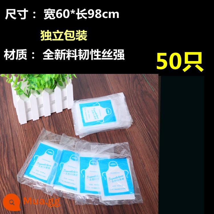 Tạp dề dùng một lần nhựa thực phẩm phục vụ đặc biệt không thấm nước thịt nướng nhà hàng lẩu người lớn và trẻ em tùy chỉnh nhà sản xuất sơn - Đóng gói riêng (dày bình thường) 50 miếng